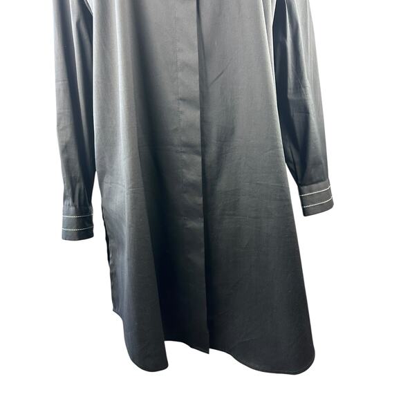 Chico's Contrast Detail Poplin Tunic Top Long Sleeve Button Blouse Size 3 16 18 - Picture 7 of 16